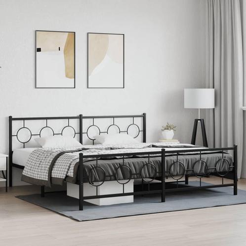vidaXL Bedframe met hoofd- en voeteneinde metaal zwart, Huis en Inrichting, Slaapkamer | Bedden, Nieuw, Verzenden