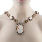 Halsketting - 14 karaat Geel goud, Antieke 14k witgouden, Handtassen en Accessoires, Kettingen, Nieuw