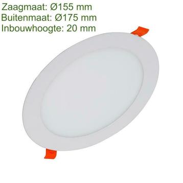 LED Inbouw Downlight 12W Slim 155mm 1000lm Euro stekker beschikbaar voor biedingen