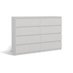 Ladekast  140 cm 8 lades Wit (Slaapkamer), 5 laden of meer, Verzenden, Nieuw, Overige houtsoorten