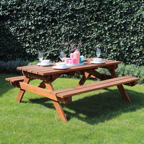 Hardhouten picknicktafel (180 x 160 x 75 cm) (3.5 cm, Jardin & Terrasse, Tables de pique-nique, Envoi