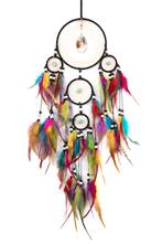 Dromenvanger Regenboog Gekleurde Dreamcatcher Veren Bohemian, Ophalen of Verzenden, Nieuw