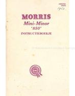 1961 MORRIS MINI MINOR 850 INSTRUCTIEBOEKJE NEDERLANDS