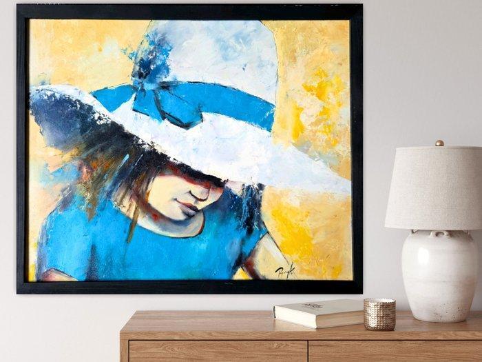 Robert Popczyk - In a hat, Antiquités & Art, Art | Peinture | Moderne