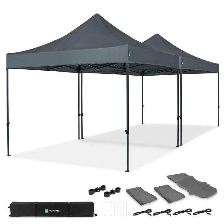 Partytent - 6x3m - Premium easy-up Partytent | set incl. 2x, Tuin en Terras, Partytenten, Nieuw, Verzenden