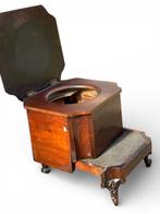 Tafel - Hout, stof - Oude toilettenstoel, Antiek en Kunst