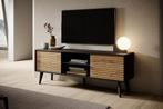 TV-Meubel mat zwart 154x39x56 greeploos, Huis en Inrichting, Kasten |Televisiemeubels, Overige materialen, Verzenden, 150 tot 200 cm