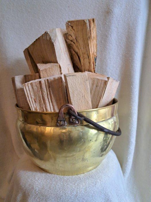 Emmer - Houtbak - Koper, Messing - Hengselemmer, Antiek en Kunst, Antiek | Overige Antiek