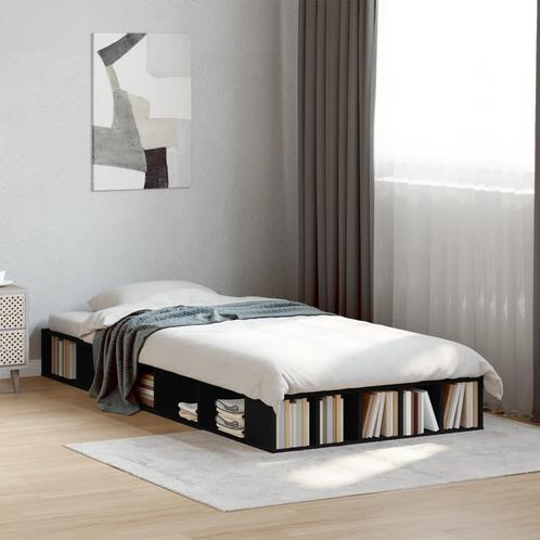 vidaXL Bedframe bewerkt hout zwart 90x200 cm, Huis en Inrichting, Slaapkamer | Bedden, Nieuw, Verzenden