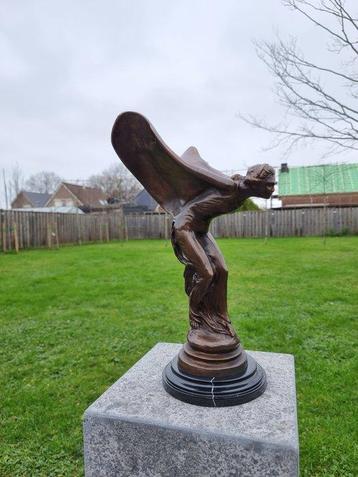 Beeld, Rolls Royce Logo - Spirit of Ecstasy - 38 cm - Brons,