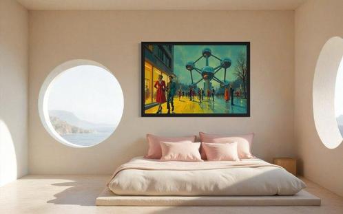 RINGER - Atomium Night Toile Large, Antiek en Kunst, Kunst | Schilderijen | Modern