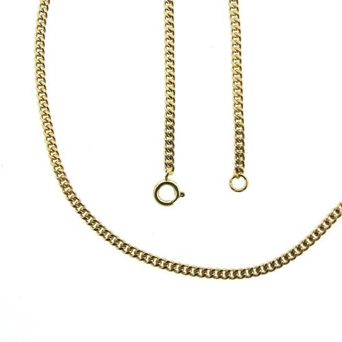 Lange gouden gourmetschakel ketting | 70 cm, Handtassen en Accessoires, Kettingen, Overige kleuren, Gebruikt, Goud, Ophalen of Verzenden