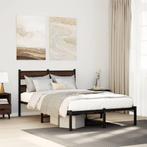 vidaXL Bedframe met hoofdbord zonder matras bruin eiken, Huis en Inrichting, Verzenden, Nieuw