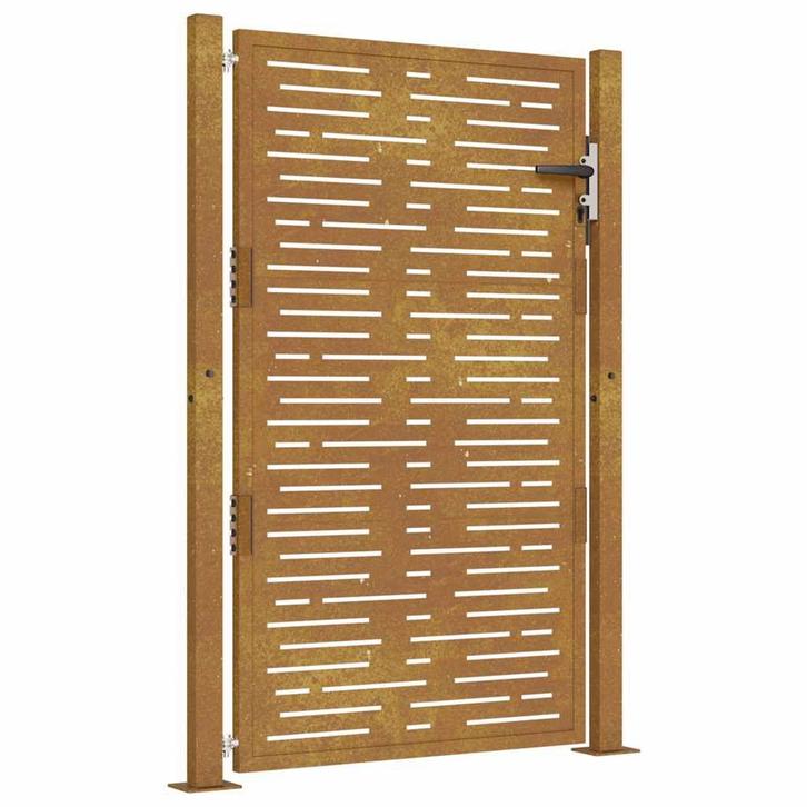 Cortenstaal Poort 105x130 | 40% Korting | OP = OP, Tuin en Terras, Tuinhekken en Hekwerk, Met poort, Nieuw, IJzer, Tuinhek, Verzenden