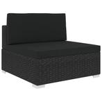 Middenbank Rattan Zwart | Retour Deal | Buiten Loungen, Tuin en Terras, Tuinbanken, Verzenden, Nieuw, Rotan