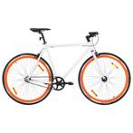 vidaXL Fiets met vaste versnelling 700 c 59 cm wit en oranje, Verzenden, Nieuw