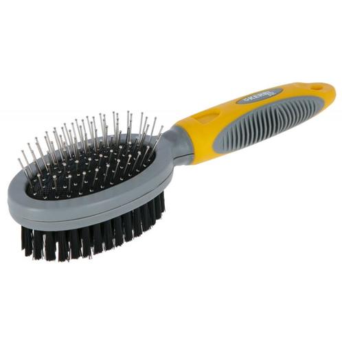 Dubb. borstel + beschermkappen en borstels ovaal, 20,5 cm -, Dieren en Toebehoren, Katten-accessoires, Nieuw