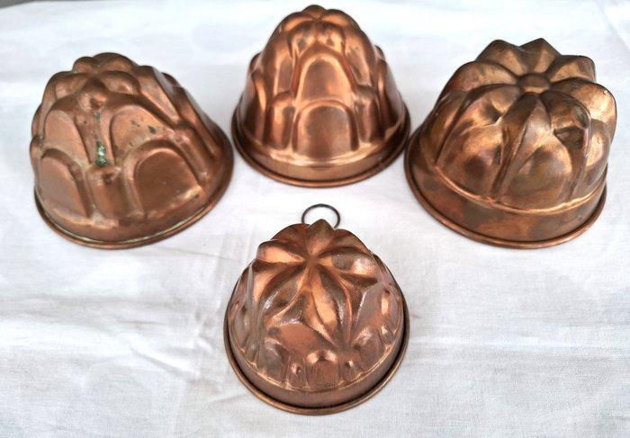 Kookpottenset (4) - Koper - Formine, Antiek en Kunst, Antiek | Keukengerei