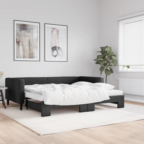 vidaXL Slaapbank met onderschuifbed en matrassen 90x200 cm, Huis en Inrichting, Slaapkamer | Bedden, Nieuw, Verzenden