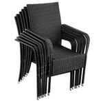 tectake Wicker tuinstoel Girona, stapelbaar, draagkracht 120, Tuin en Terras, Verzenden, Nieuw