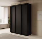 Kledingkast 180cm zwart Schuifdeuren - Garderobekast, Verzenden, Nieuw