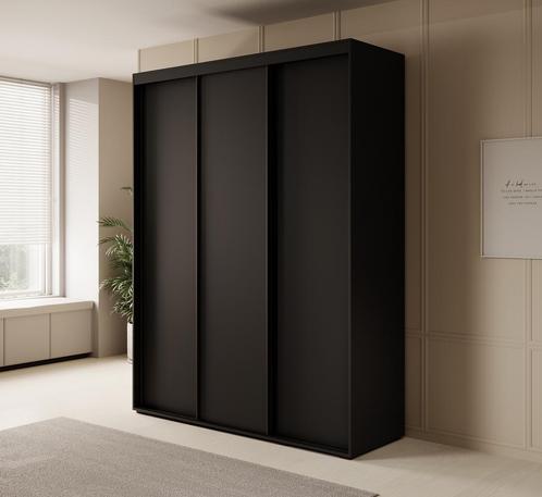 Kledingkast 180cm zwart Schuifdeuren - Garderobekast, Huis en Inrichting, Kasten | Overige, Nieuw, Verzenden