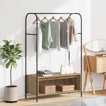 vidaXL Kledingrek met Planken in Artisan Eiken - 100x44x160, Verzenden