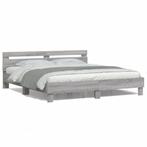 vidaXL Cadre de lit avec tête de lit et LED sonoma gris, Maison & Meubles, Chambre à coucher | Lits, Neuf, Verzenden