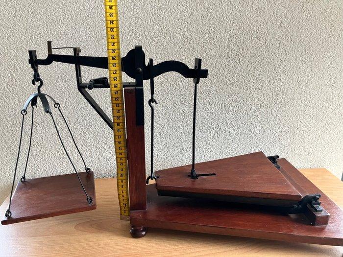 Balans of weegschaal - Hout, Metaal - Bascule weegschaal, Antiquités & Art, Curiosités & Brocante