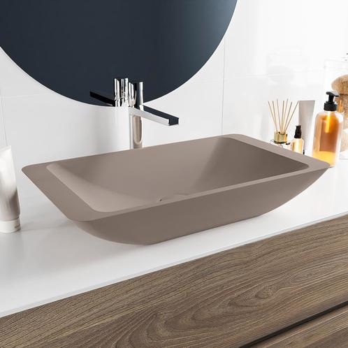 MONDIAZ TOPI Waskom solid surface 60cm kleur Smoke / Smoke, Doe-het-zelf en Bouw, Sanitair, Overige typen, Nieuw, Ophalen of Verzenden