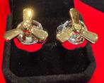 Boutons de manchette nautiques élégants en argent roulé en, Antiquités & Art