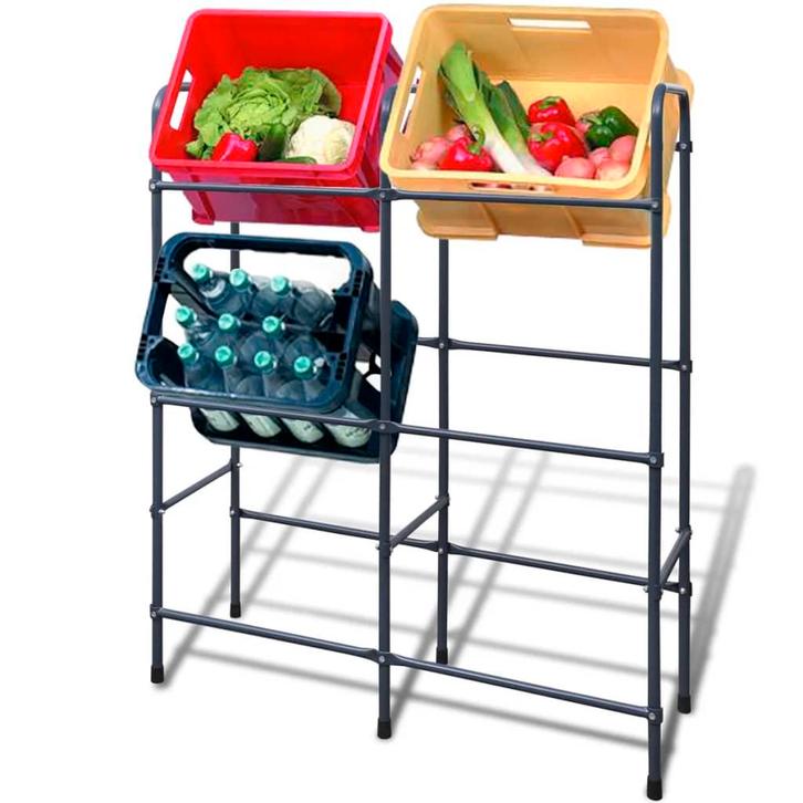 vidaXL Opbergrek voor 6 kratten staal, Huis en Inrichting, Kasten | Stellingkasten, Nieuw, Verzenden