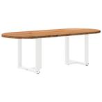 vidaXL Eettafel 240x100x74 cm ovaal massief eikenhout, Huis en Inrichting, Tafels | Eettafels, Verzenden, Nieuw