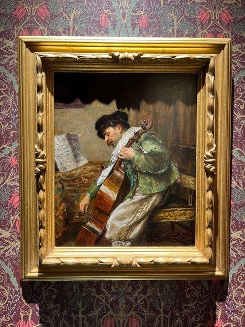 Ferdinand Roybet (1840-1920) - Le violoncelliste, Antiek en Kunst, Kunst | Schilderijen | Klassiek