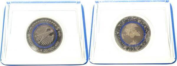 Nebengebiete 5 Euro Blauer Planet 2016 D Pp J 607 in Orig..., Timbres & Monnaies, Monnaies | Europe | Monnaies euro, Envoi