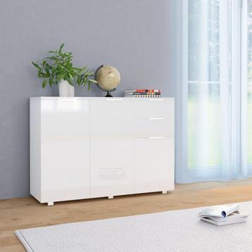 vidaXL Dressoir 107x35x80,5 cm hoogglans wit, Huis en Inrichting, Kasten | Dressoirs, Verzenden, Nieuw