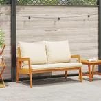 vidaXL Tuinbank met kussen Bruin Massief acaciahout, Tuin en Terras, Tuinsets en Loungesets, Verzenden, Nieuw