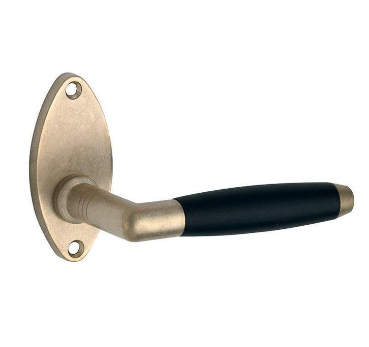Deurklink op rozet Ton ebben/elips messing antiek, Doe-het-zelf en Bouw, Hang- en Sluitwerk, Klink of Kruk, Nieuw, Overige materialen