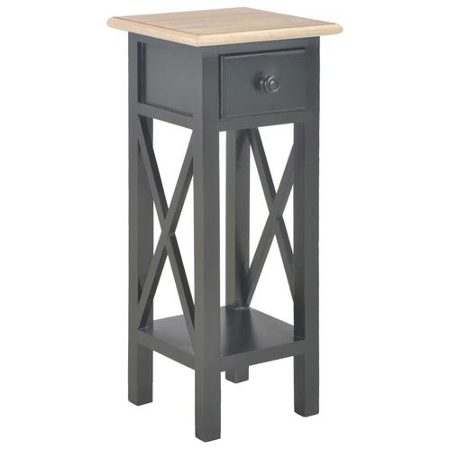 vidaXL Bijzettafel 27x27x65,5 cm hout zwart, Huis en Inrichting, Tafels | Bijzettafels, Nieuw, Verzenden