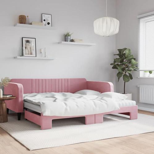 vidaXL Slaapbank onderschuifbed en matrassen 100x200 cm, Huis en Inrichting, Slaapkamer | Bedden, Nieuw, Verzenden