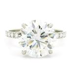 Zonder Minimumprijs - Ring Platina -  5.55ct. tw. Diamant, Handtassen en Accessoires, Ringen, Nieuw