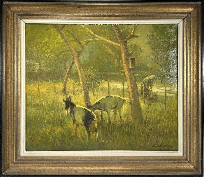 Louis De Saeger (1908 - 1999) - Geiten in landschap, Antiquités & Art, Art | Peinture | Classique
