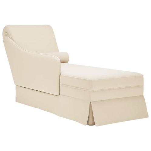 vidaXL Chaise longue met bolster en rechterarmleuning linnen, Huis en Inrichting, Zetels | Zetels en Chaises Longues, Nieuw, Verzenden