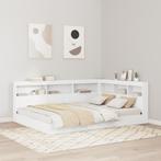 vidaXL Boekenkast Bed met plank 2 pcs Wit 140 x 200 cm, Huis en Inrichting, Slaapkamer | Bedden, Verzenden, Nieuw