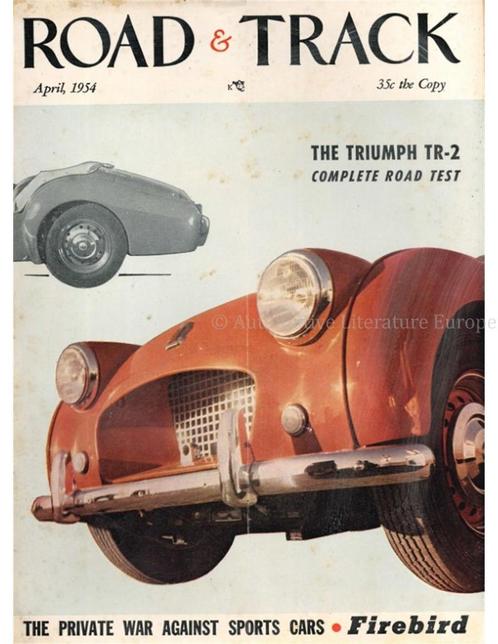 1954 ROAD AND TRACK MAGAZINE APRIL ENGELS, Boeken, Auto's | Folders en Tijdschriften