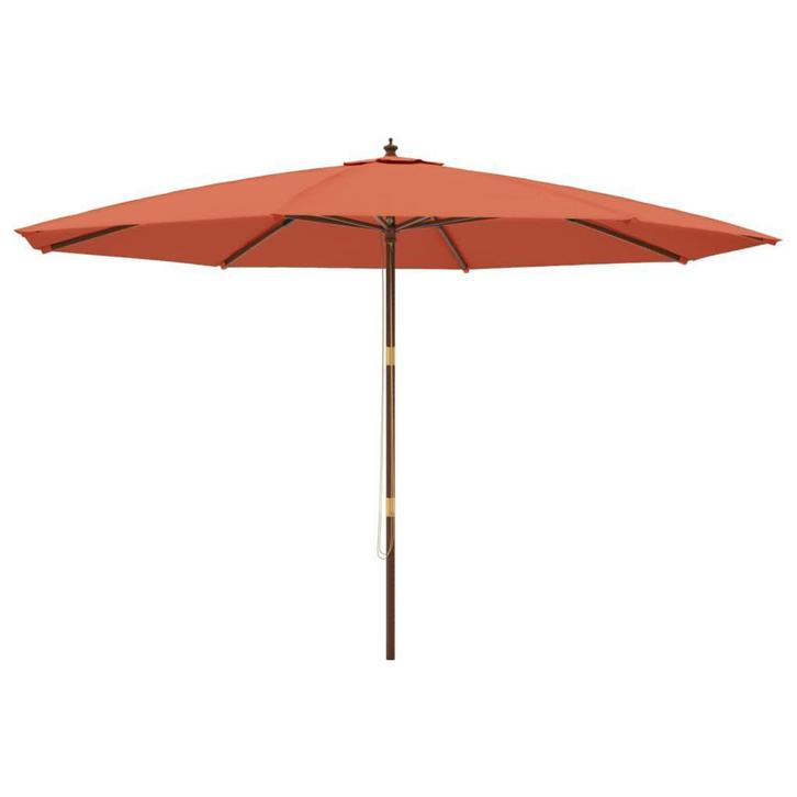 Parasol Houten Paal | Retour Deal | Zomerdeal!, Tuin en Terras, Parasols, Meer dan 4 meter, Nieuw, Stokparasol, Verzenden
