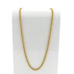 Gouden vierkante koningsschakel ketting | 92 cm, Handtassen en Accessoires, Ophalen of Verzenden, Gebruikt, Overige kleuren, Goud