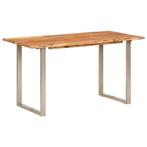 vidaXL Table de salle à manger 140x70x76 cm Bois, Verzenden, Neuf