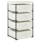 vidaXL Opbergrek met 4 stoffen manden staal crème, Huis en Inrichting, Kasten | Overige, Verzenden, Nieuw