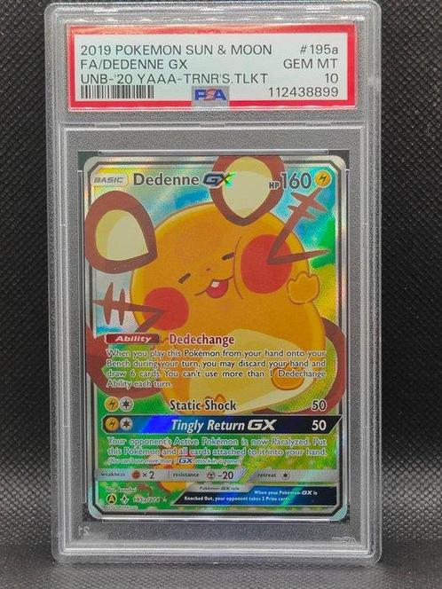 Pokémon - 1 Graded card - Pokémon - PSA 10 Mint Dedenne Tag, Hobby en Vrije tijd, Verzamelkaartspellen | Pokémon